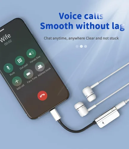 Miniatura 4 de Adaptador Lightning a iPhone de 0.138 in para conector de auriculares, cargador AUX, adaptador de audio para cable 2 en 1 compatible con cable 7 8 X