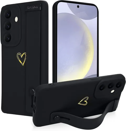 Miniatura 17 de Funda magnética compatible con Samsung Galaxy S25 Ultra para mujeres y hombres, estética flor de durazno, correa de muñeca ajustable incorporada