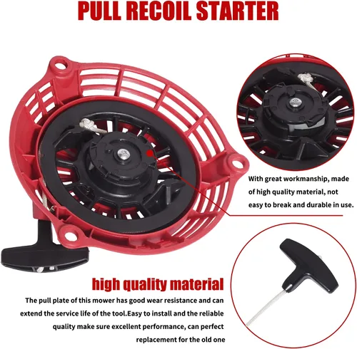 Miniatura 3 de Gashwer Arrancador de retroceso compatible con Honda GC 130/160 GCV 130/160 4hp 5hp 6hp 6.5hp EN2000 Hru19 GC135 GC160 piezas motor generador Rojo