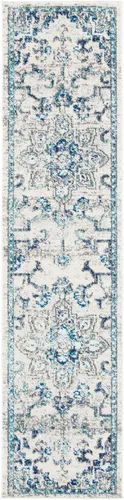 Miniatura 111 de Safavieh Madison Collection (MAD473M) Tapete redondo de 4 pies, azul y azul claro, diseño chic y bohemio desgastado de medallón, no pierde fibras