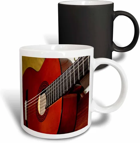 Miniatura 10 de 3dRose mug_112274_4 "Closeup Of A Classical Guitar" Taza de dos tonos, 11 onzas, negro/blanco