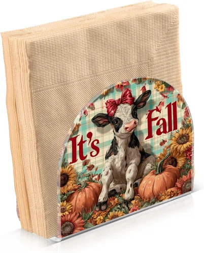 Miniatura 11 de Servilletero de otoño de gnomo negro para mesa, dispensadores de pañuelos acrílicos, servilleteros de cóctel para bodas, fiestas, eventos