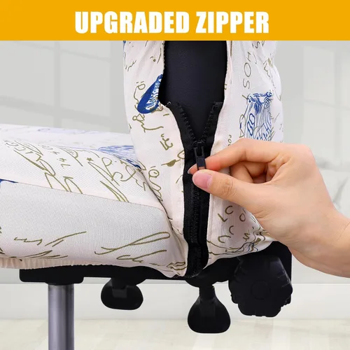 Miniatura 3 de Smiry - Fundas elásticas con estampado para sillas de oficina de computadora, fundas para sillas giratorias de escritorio universales, extraíbles