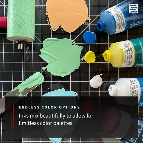 Miniatura 7 de Speedball Juego de tintas de impresión en bloque soluble en agua - 4 colores llamativos con acabado satinado - tubos de 1.25 onzas líquidas