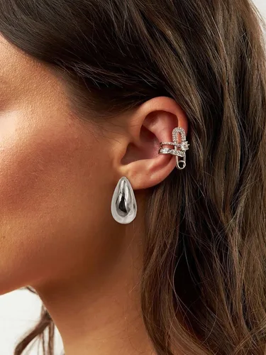 Miniatura 2 de Aretes de aro gruesos de oro para mujer, chapados en oro de 14 quilates, aretes de aro triple, hipoalergénicos, a la moda, aretes de aro gruesos