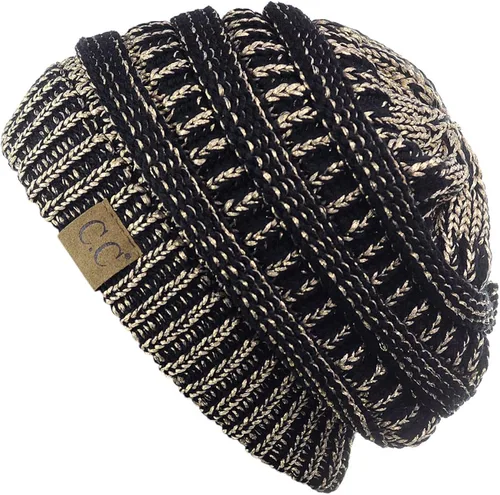 Miniatura 2 de C.C - Gorro de punto trenzado, elástico, moderno, grueso, suave y abrigado