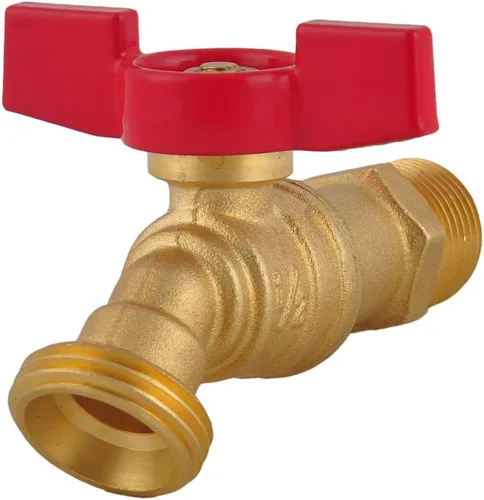 Miniatura 2 de LD Valve - Manguera macho Bibb 1/2 pulgada MIP X 3/4 pulgadas MHT para riego de jardín, babero de manguera de cierre de 1/4 con mango en T