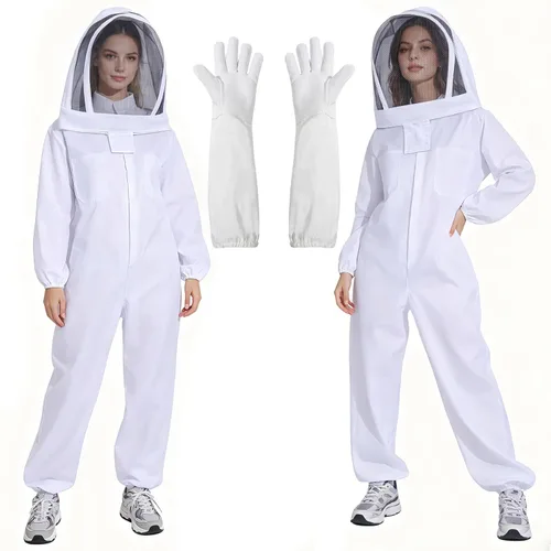 Miniatura 7 de LONGADS Traje de abeja profesional para hombres y mujeres, traje de apicultor con guante y capucha ventilada, traje de abeja de varios tamaños
