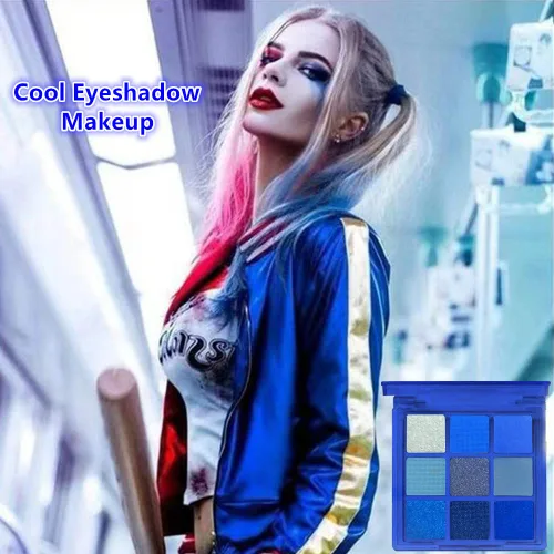 Miniatura 6 de Go Ho Paleta de sombra de ojos de maquillaje en polvo azul, gris y blanco, 9 estilos, diseño mate y perla brillante, impermeable, paleta de sombra