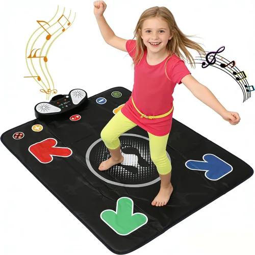 PLAMILOY Tapete de baile para niños, tapete electrónico iluminado, juego de música, juguete para niñas y niños de 3 a 12 años, tapete de juego de