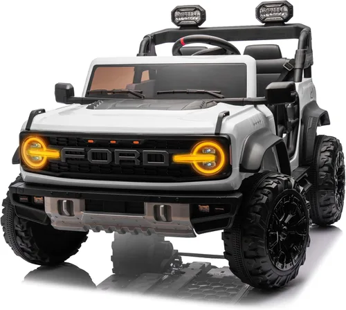 Miniatura 11 de YOFE Juguete de batería de 12V para niños, Ford Bronco Raptor Coche eléctrico para niños con control remoto para padres, camioneta con batería