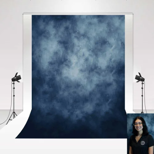Kate Telón de fondo 1.5x2.2m/5x7ft Estudio Clásico Texturizado Azul Oscuro Fotografía de Figuras Telón de fondo Accesorios Fotografía de Personajes