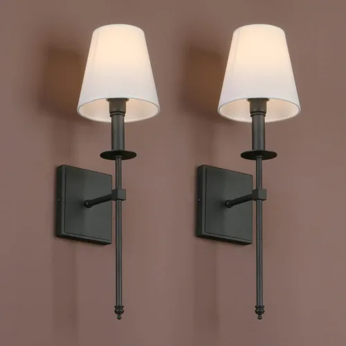 Yosoan Juego de 2 apliques de pared retro para interiores, estilo bohemio, vintage, de latón industrial, con cableado, bronce champán, pantalla de