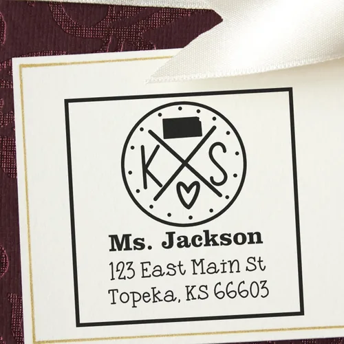 Miniatura 33 de Sello entintado moderno con nombre y dirección del estado de Alabama – Sello de dirección de devolución personalizado para invitaciones de despedida