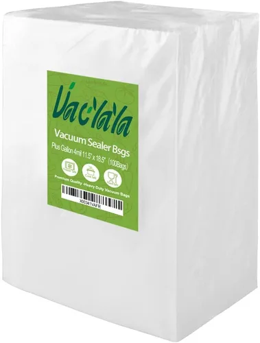 Bolsas de almacenamiento al vacío para congelador, 100 galones, 4 mil, 11.5 x 18.5 pulgadas de grosor, para alimentos, sellado al vacío, bolsas de