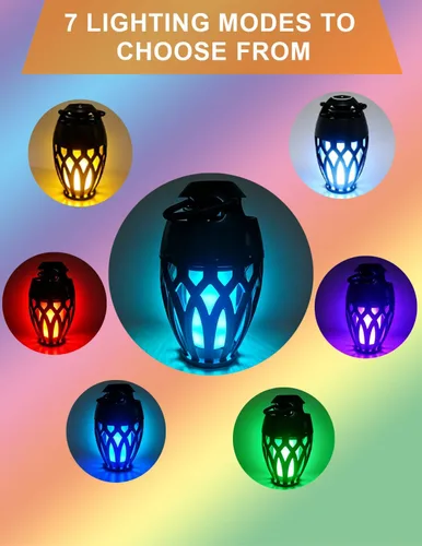 Miniatura 4 de Altavoces Bluetooth mejorados para exteriores, altavoz portátil impermeable IPX6 con luces de llama LED RGB, artilugio para papá, sonido estéreo HD