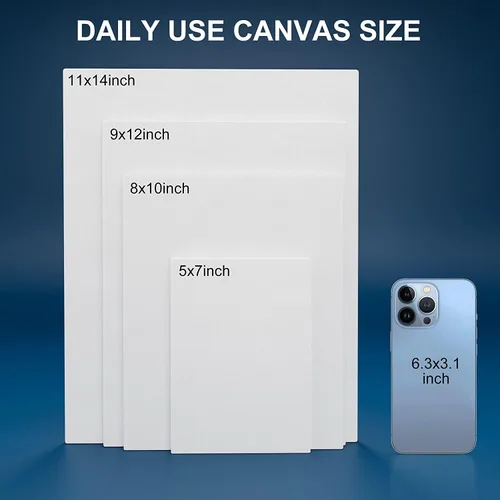 Miniatura 6 de Artkey Paquete de 12 tableros de lona de 5 x 7 pulgadas, 10 onzas, imprimados 100% algodón, lienzos en blanco para pintura, paneles de lienzo