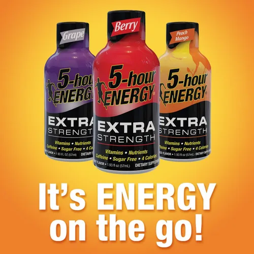 Miniatura 4 de 5 Hour Energy Shot Extra Strength Grape- Paquete de 96 botellas de 2 onzas