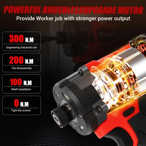 Miniatura 2 de Destornillador de impacto inalámbrico 2953-20 para batería Milwaukee M18, hasta 220 pies-libras (300 N.m) Destornillador de impacto sin escobillas