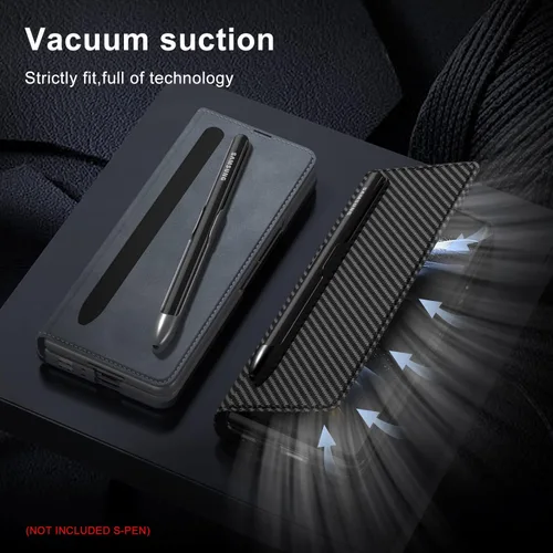 Miniatura 6 de Funda protectora de cuerpo completo para Samsung Galaxy Z Fold4 5G con ranura para S Pen, funda protectora de cuerpo completo antiarañazos de cuero