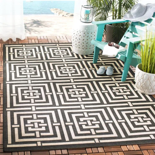Miniatura 7 de SAFAVIEH Courtyard Collection CY6937 - Alfombra decorativa para interiores y exteriores, impermeable, fácil de limpiar, 2 pies 3 pulgadas x 6 pies 7