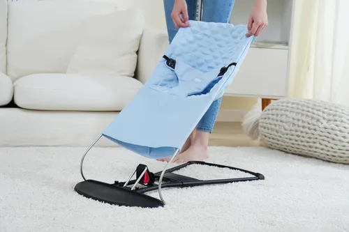 Miniatura 5 de Asiento de tela para Bouncer belltop Compatible con BabyBjörn Bouncer: Soft & Bliss. Funda para Baby Bouncer (asiento): Hipoalergénico y Azul suave