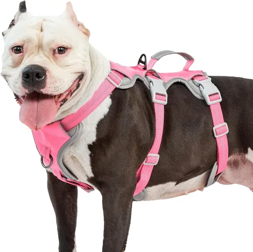 Miniatura 22 de Huntboo Arnés para perro a prueba de escape, arnés reflectante con mango acolchado, transpirable, duradero, chaleco ajustable para perros medianos
