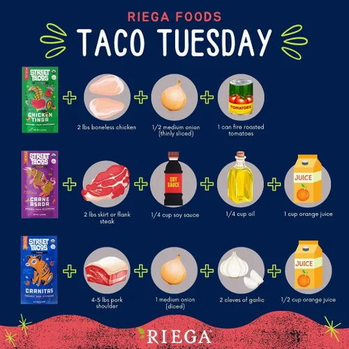 Miniatura 6 de Riega Street Taco Seasoning, mezcla de especias mexicanas orgánicas para cocinar comidas auténticas, carnitas, paquetes de 1.1 onzas, 8