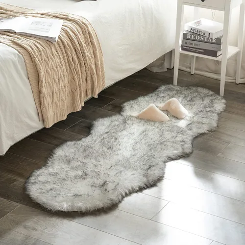 Miniatura 44 de MIULEE Alfombra de Piel de Oveja Sintética de 3 x 5 Pies, Alfombras de Área Mullidas de Lujo - Alfombra Decorativa Shag Súper Suave para Dormitorio
