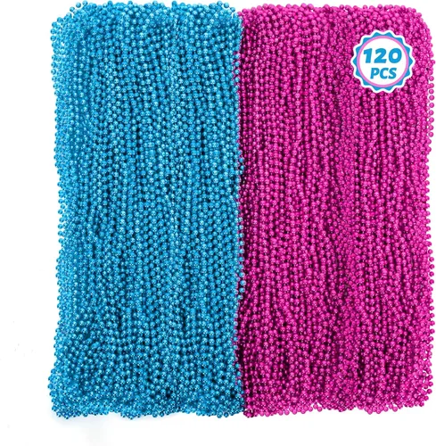 Miniatura 12 de Huskein 120 accesorios de Mardi Gras, collar de cuentas de 33 pulgadas, cuentas de Mardi Gras, collar de cuentas negras, cuentas a granel para Negro