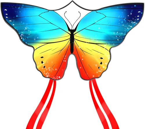 Miniatura 11 de Cometas de mariposa para niños y adultos, fácil de volar, cometa grande de una sola línea para niños y niñas, cometa de playa de 55 x 28 pulgadas