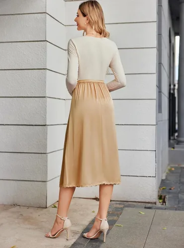 Miniatura 8 de Avidlove, ropa interior, enaguas satinada larga, Snip-it Half Slip, con encaje, lencería para mujer
