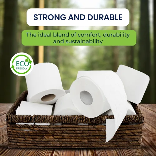 Miniatura 4 de Papel higiénico seguro para fosa séptica (2 capas, 4 rollos) para autocaravana, campamento y el mar, biodegradable. Alternativa natural a