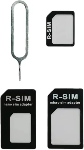 Miniatura 3 de Adaptadores de tarjeta SIM, kit de convertidor SIM 4 en 1 nano/micro/estándar con pin de expulsión de bandeja para iPhone, teléfonos inteligentes