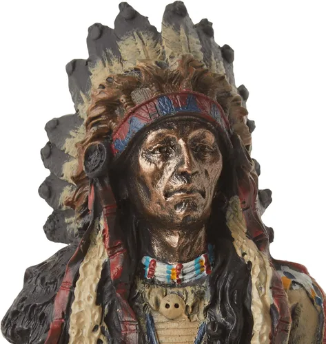 Miniatura 4 de StealStreet SS-G-11358 Estatua de decoración india coleccionable de guerrero nativo americano