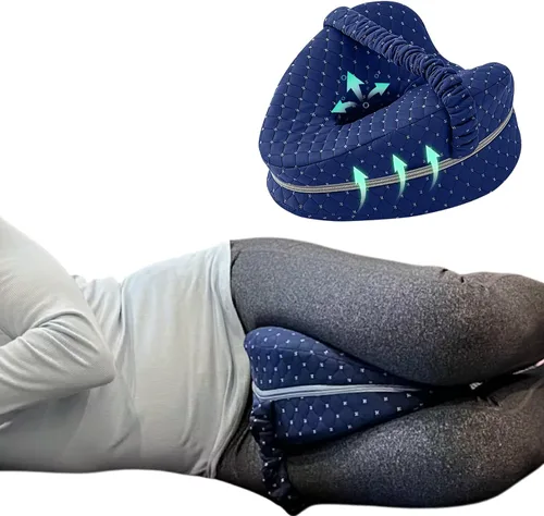 Miniatura 5 de SmoothSpine Alignment Almohada de pierna para personas que duermen de lado, almohada ergonómica de espuma viscoelástica con correa ajustable