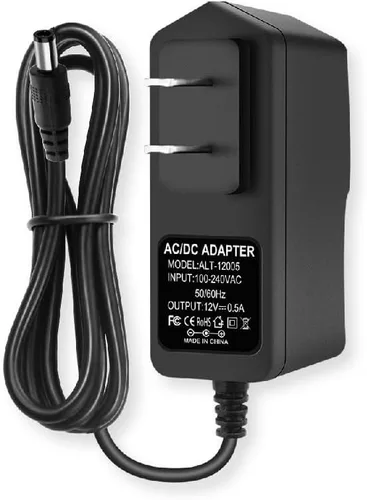 Fuente de alimentación de 12 V CC 0.5A 500 mA Adaptador de CA universal, 100-240 50/60Hz Adaptador a transformador de 12 voltios 0.5 Amp, cable de
