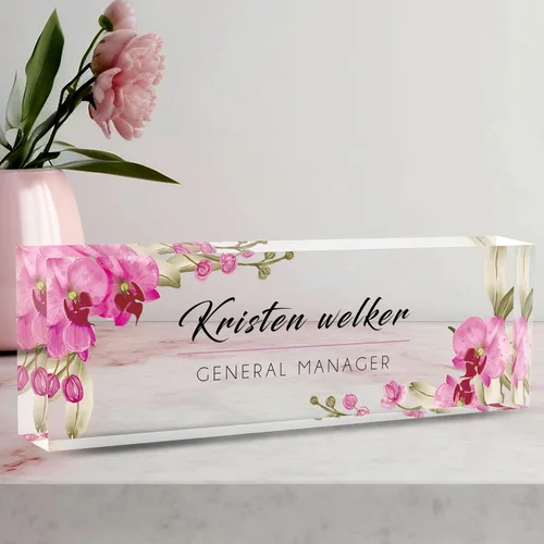 Miniatura 23 de Placa de Nombre Personalizada a Criterio, Placa de Escritorio de Acrílico, Decoración de Oficina para Mujeres y Hombres, Regalos de Agradecimiento