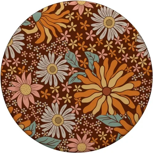 Miniatura 3 de Retro Flowers Meadow Floral Groovy 70s 1970 PopSockets intercambiables PopGrip