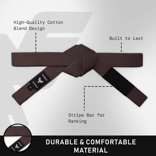 Miniatura 3 de Elite Sports Adults Brazilian Jiu Jitsu Belts for Men & Women,Cotton IBJJF Approved BJJ Belts with Ranking Stripes Sleeve Bar
