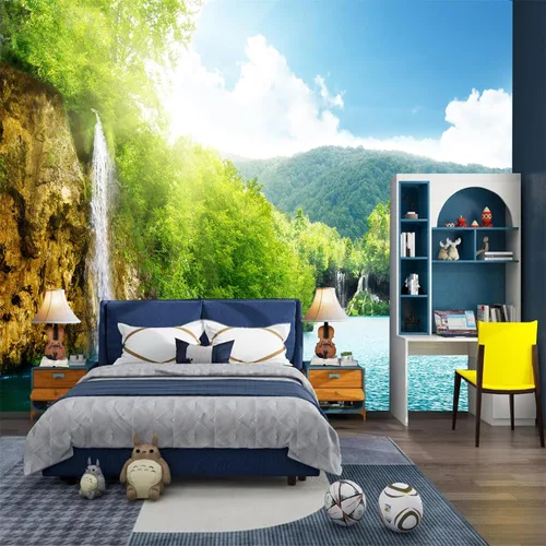 Miniatura 35 de FLFK Murales de Pared Despegables y Adhesivos de Paisaje de Cascada 78.7"x59" - Papel Tapiz Autoadhesivo Pintura Adhesivo Grande XXL Póster