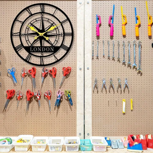 Miniatura 3 de Reloj de pared con brújula de metal personalizado con números romanos vintage, reloj de pared para inauguración de la casa, regalos de boda, regalo