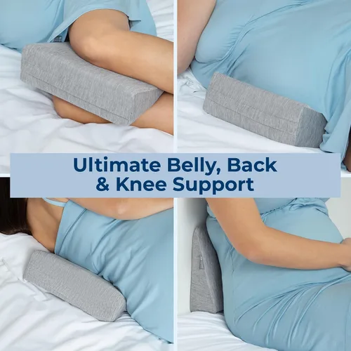 Miniatura 4 de 5 STARS UNITED Almohada de rodilla pequeña para personas que duermen de lado, soporte de espuma firme de cuña para vientre, espalda y rodillas