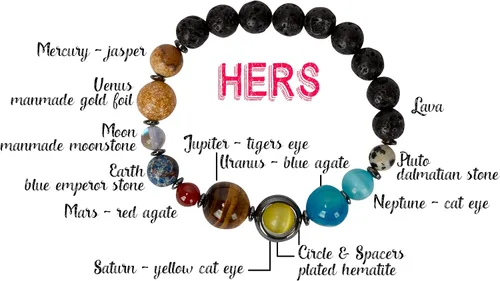 Miniatura 3 de SPUNKYsoul Nuevo! Colección de pulseras para el universo de distancia de la pareja de él y ella, Cristal, hematita