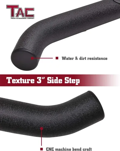 Miniatura 6 de TAC - Estribos laterales compatibles con Toyota Tacoma 2005-2023, camioneta de doble cabina de 3 pulgadas, barras laterales negras, accesorios