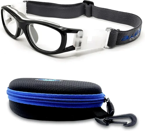 BLUE CUT Gafas de baloncesto de seguridad para niños para deportes al aire libre, fútbol, fútbol, antiniebla, reemplazables a lentes recetadas