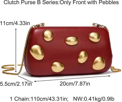 Miniatura 3 de Bolso de mano de piel sintética desmontable con cadena cruzada, bolso de noche, bolso de mano para mujer, formal, boda, fiesta, baile de graduación