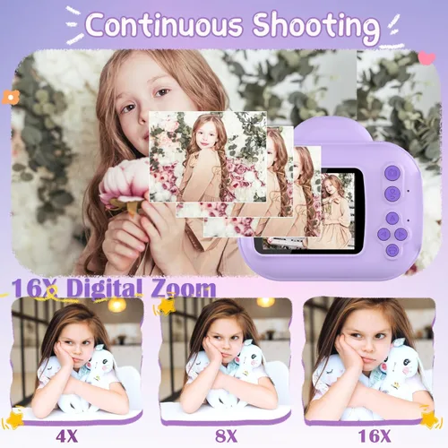 Miniatura 4 de Juguetes de cámara para niños, cámara de impresión instantánea para niños, cámaras para niños pequeños para niñas y niños, cámaras digitales HD