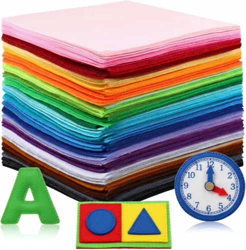 Miniatura 19 de Moukeren 460 piezas, hojas de fieltro de 4 x 4 pulgadas, paquete grande, 1 mm de grosor, tela de fieltro suave, 20 colores surtidos