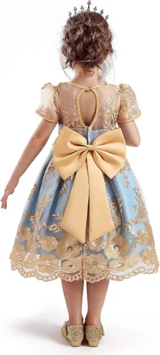 Miniatura 2 de Vestidos de flores para niñas TTYAOVO. Vestido para bodas de princesa para niñas pequeñas.